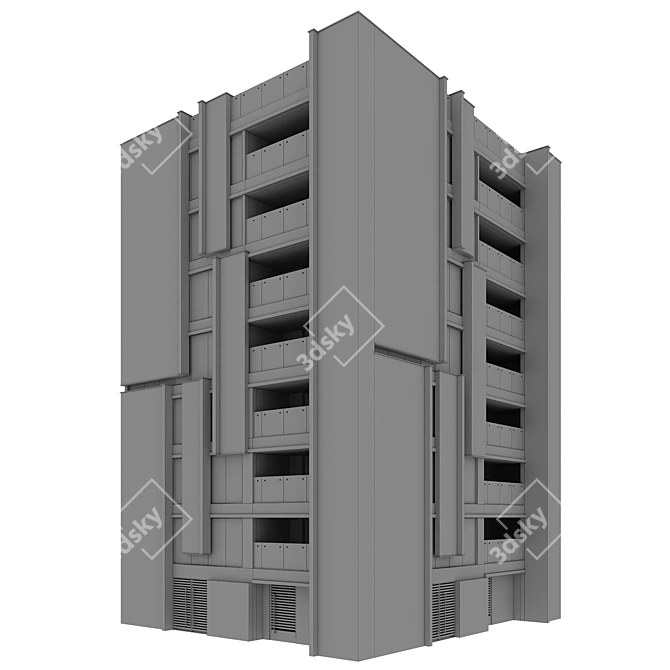 Architectural Model No104: Detailed Building 3D model image 7