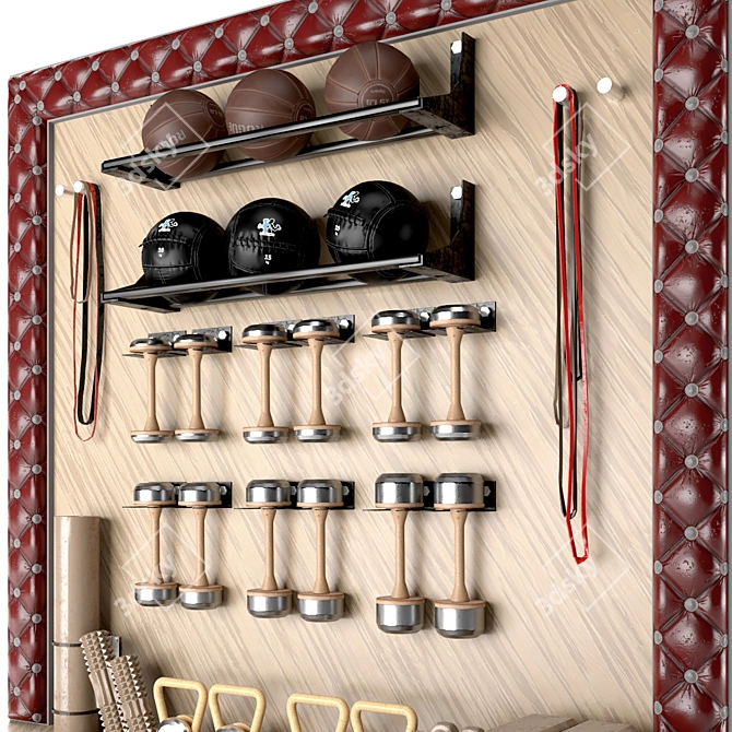 Stylish Home Gym Decor Set 3D model image 4