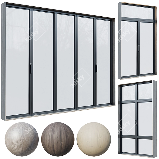 Sleek Modern Windows Design 3D model image 1