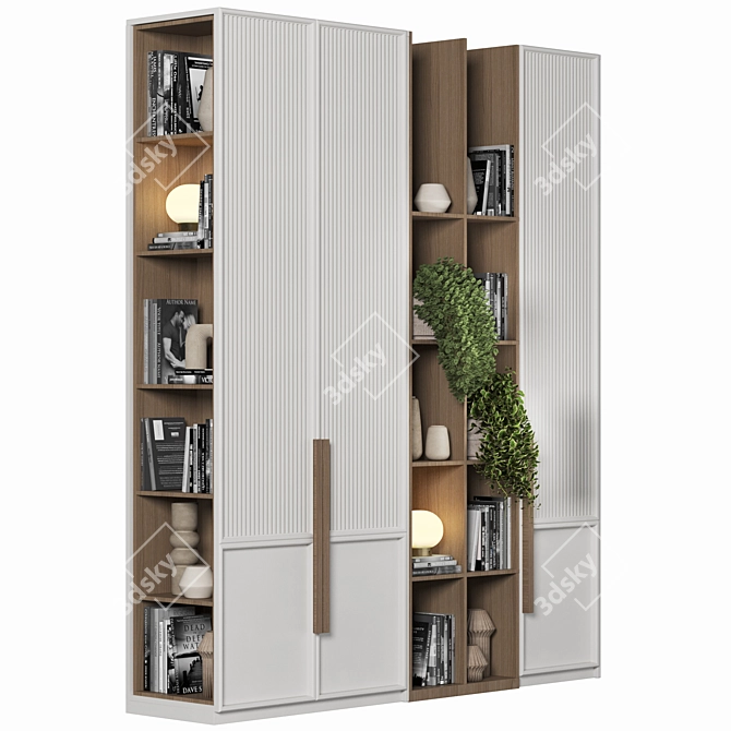 Modern Wood Wardrobe 3D Model 3D model image 1