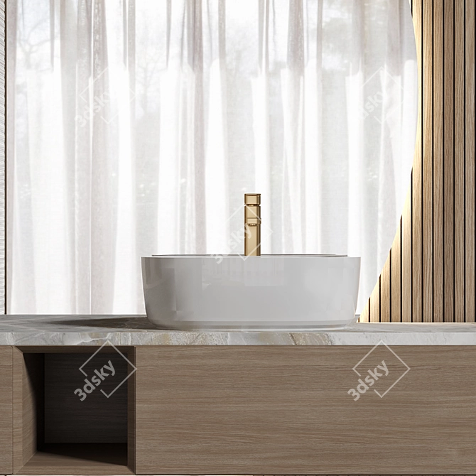 Modern Bathroom Furniture Set 3D model image 4