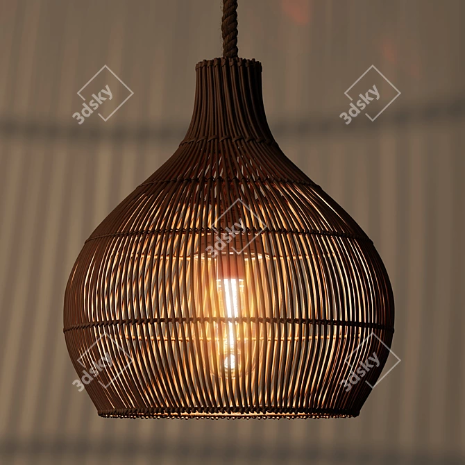 Natural Rattan Pendant Shade - MYRLEEN 3D model image 3