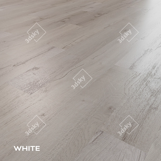 Wooden Plank Floor 15x120cm Oak-Grey 3D model image 2