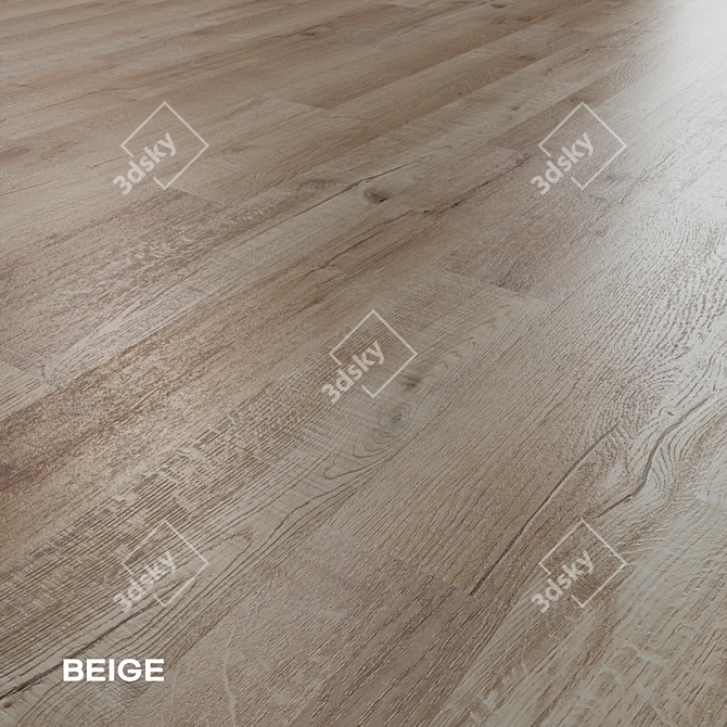 Wooden Plank Floor 15x120cm Oak-Grey 3D model image 3