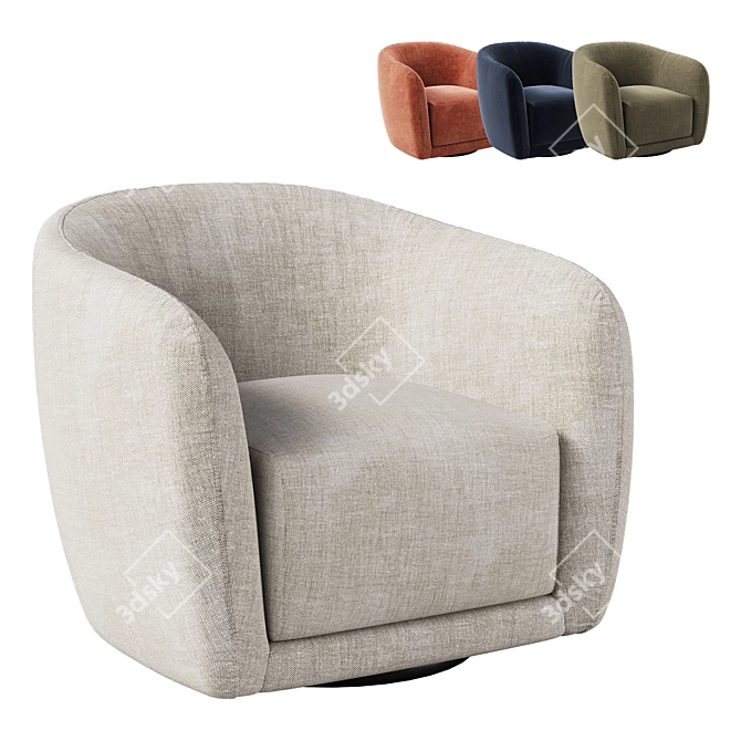 Modern Addie Swivel Armchair 3D model image 1