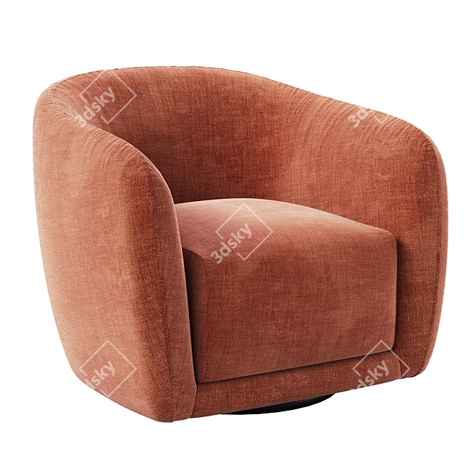 Modern Addie Swivel Armchair 3D model image 2