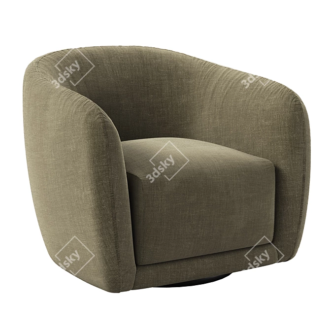 Modern Addie Swivel Armchair 3D model image 3