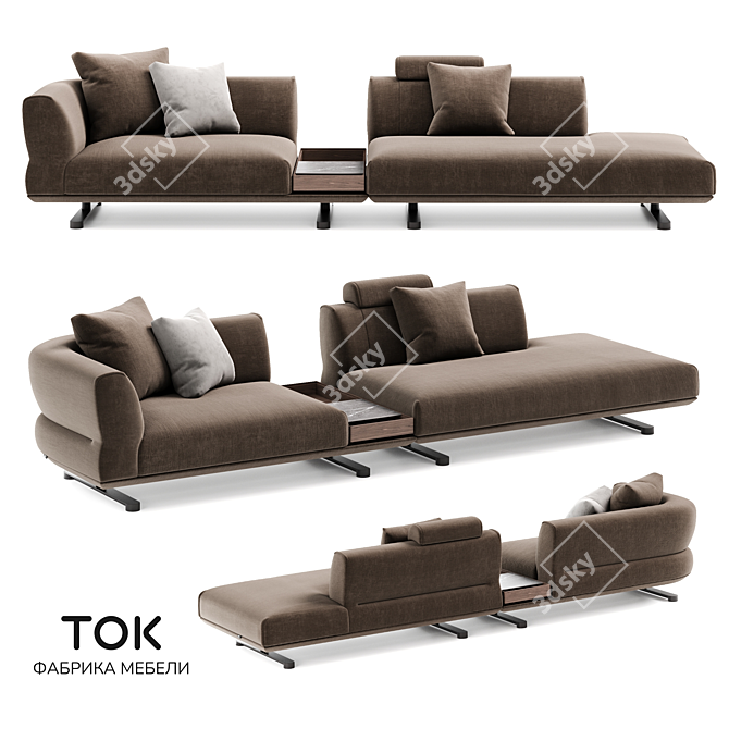 Elegant Modular Sofa Series 3D model image 1