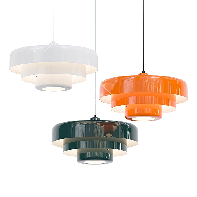 Modern Cake Pendant Lamp, Multi-color 3D model image 2