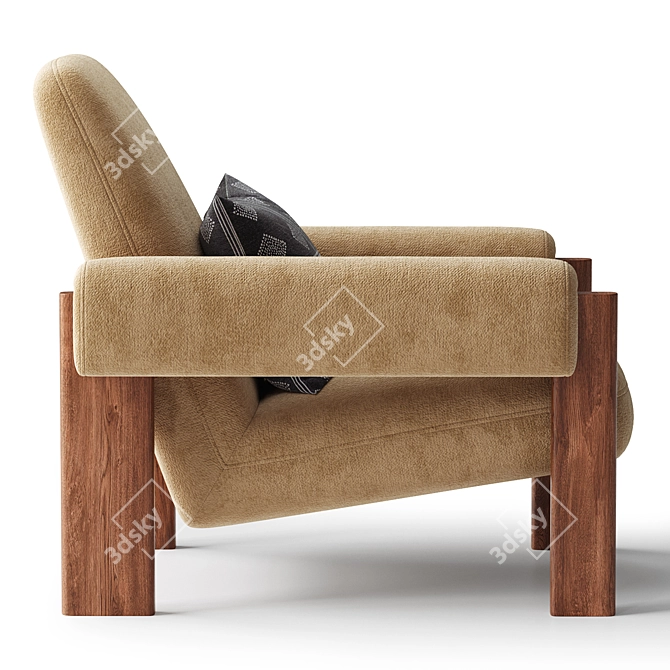 Sleek Modern Nils Chair 3D model image 2