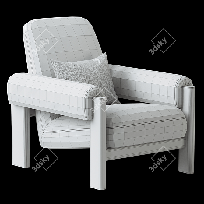 Sleek Modern Nils Chair 3D model image 4