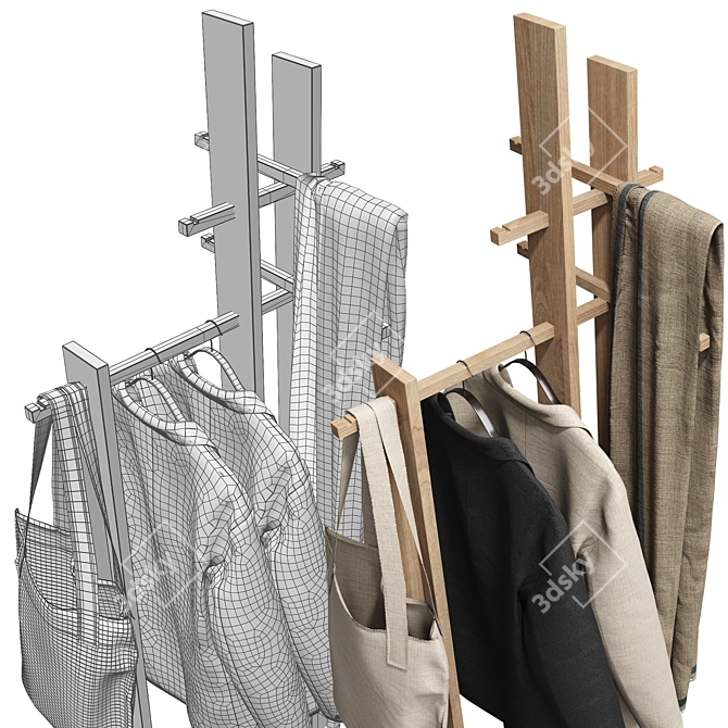 PBR-Optimized Clothes Stand 3D model image 2