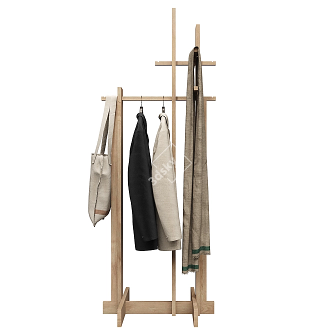 PBR-Optimized Clothes Stand 3D model image 7