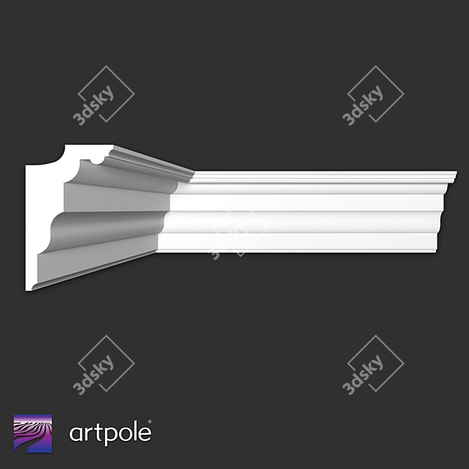 Modern Gypsum Cornice SKTL94 3D model image 1