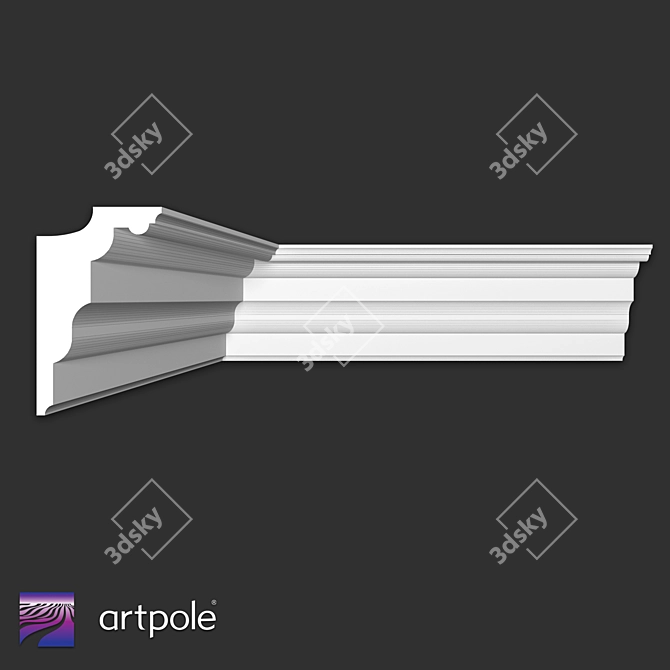 Modern Gypsum Cornice SKTL94 3D model image 2