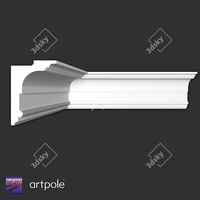 Gypsum Light Cornice SKTL95 3D model image 1