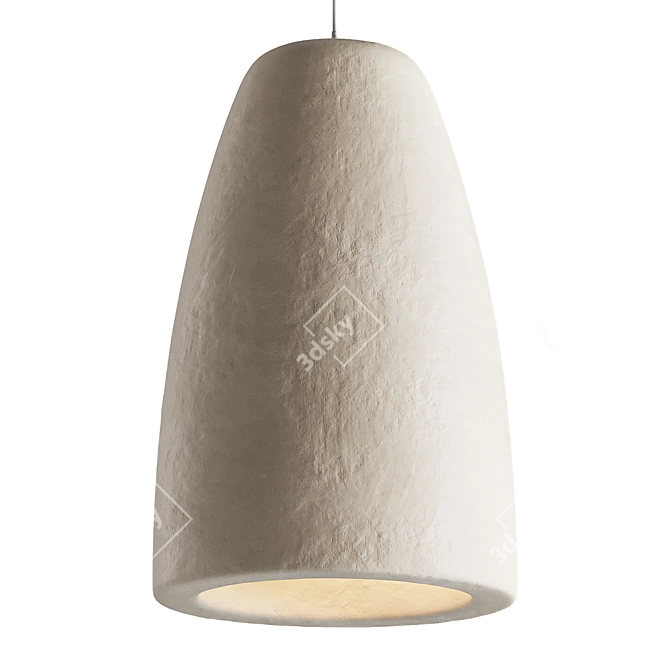 Wabi-sabi Resin Pendant Light 3D model image 3