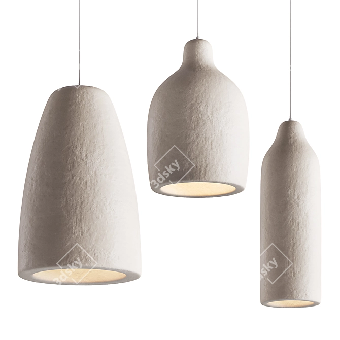 Wabi-sabi Resin Pendant Light 3D model image 7