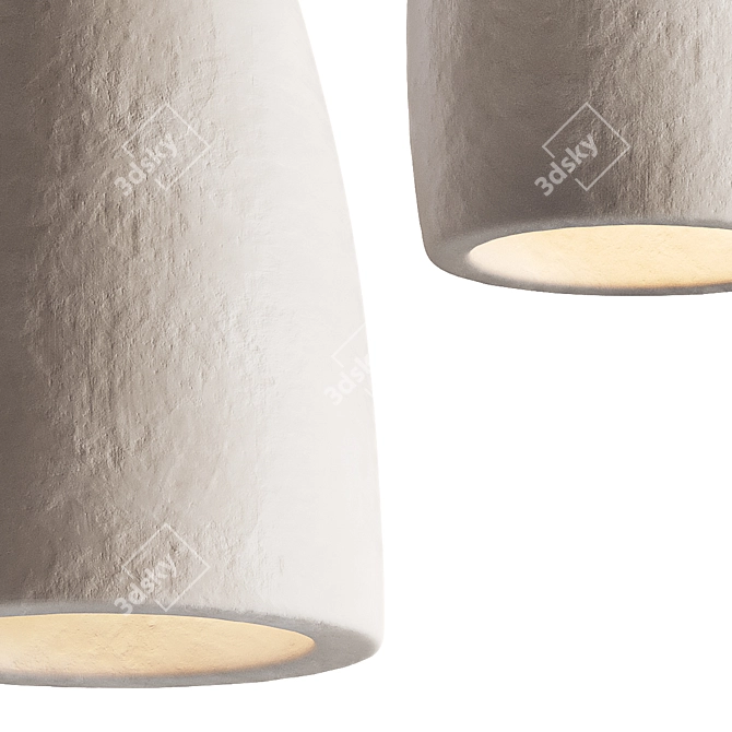 Wabi-sabi Resin Pendant Light 3D model image 8