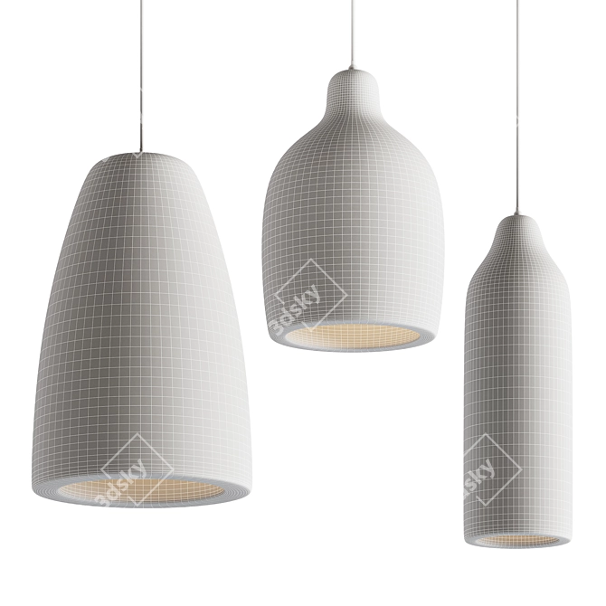 Wabi-sabi Resin Pendant Light 3D model image 12