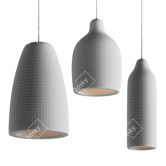 Wabi-sabi Resin Pendant Light 3D model image 18