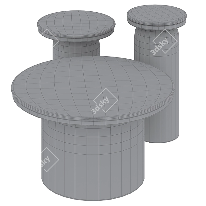 Modern Luxor Zuo Tables Set 3D model image 6