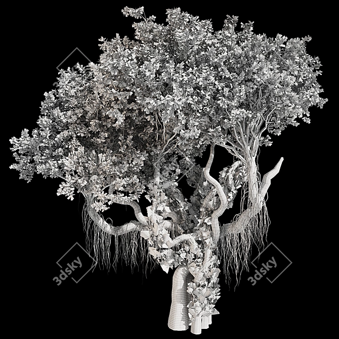 Jungle Tree & Ivy Plants Kit 3D model image 5