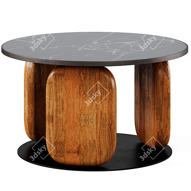 Elegant Pemba Table Trio Set 3D model image 3