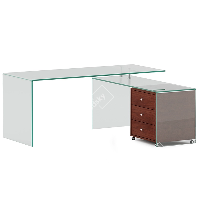 Modern Corner Writing Desk 3D model image 1