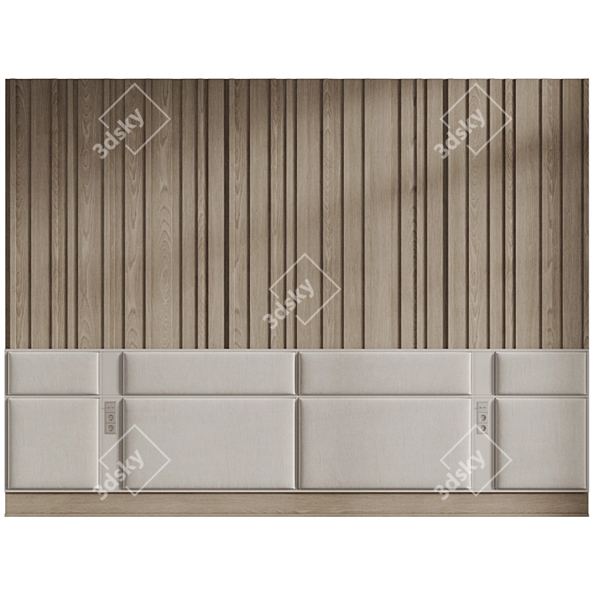 Customized Soft Panel Headboard 3D model image 2