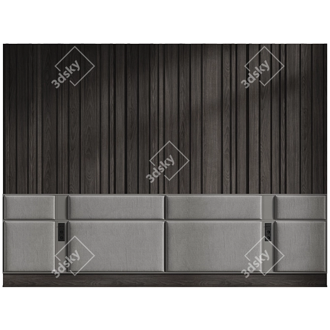 Customized Soft Panel Headboard 3D model image 3