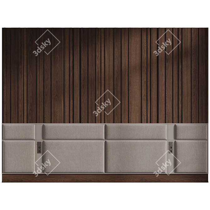 Customized Soft Panel Headboard 3D model image 4