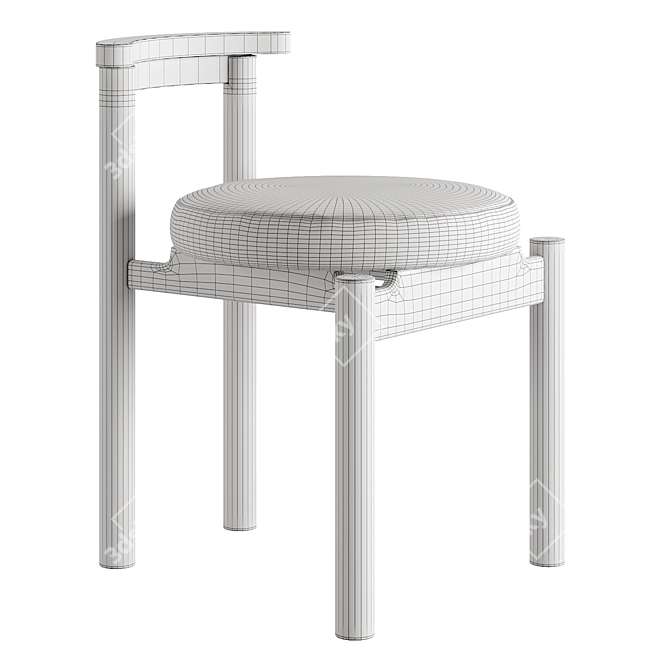 Contemporary Arc Side Chair 3D model image 7