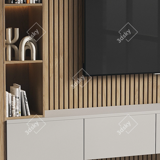 Modern TV Wall Set 081 3D model image 3