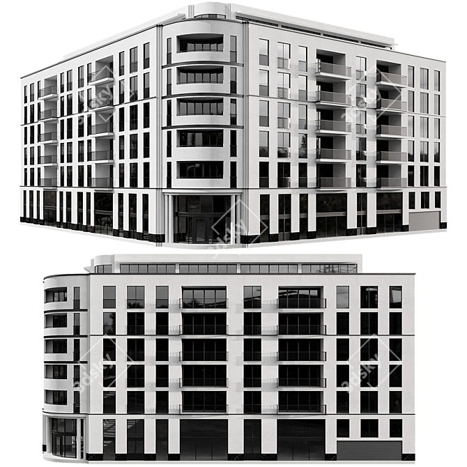 Multi-Floor Building Model Kit 3D model image 4