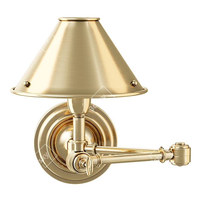 Elegant Brass Swing Arm Sconce 3D model image 1