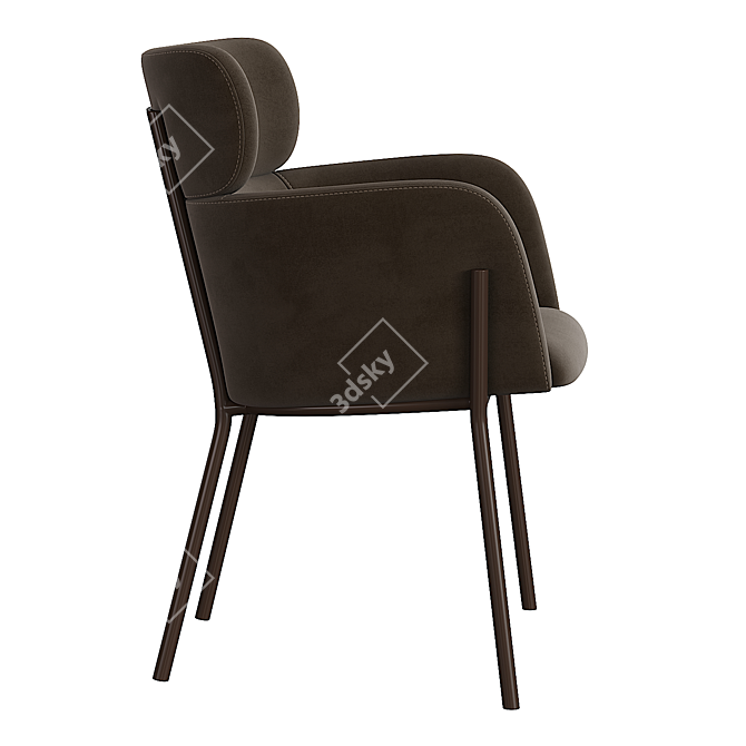  Modern Brown Dining Chair Dimensional Render 3D model image 4