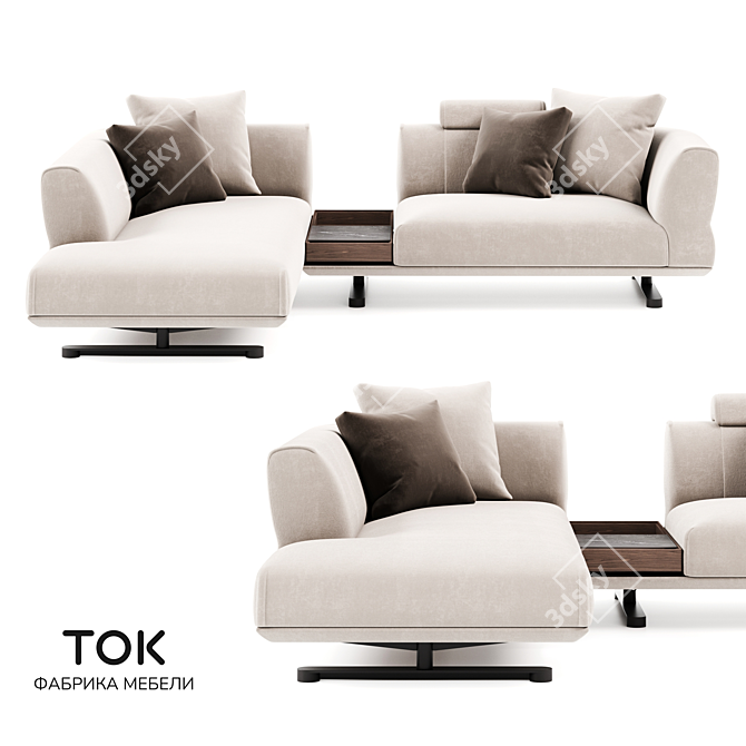 Elegant Modular Sofa Collection 3D model image 1