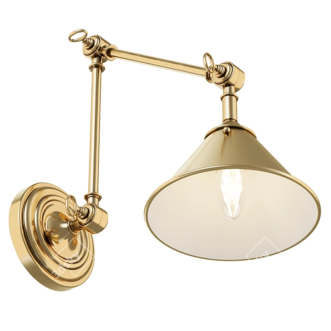 Brass Articulating Library Sconce 3D model image 3