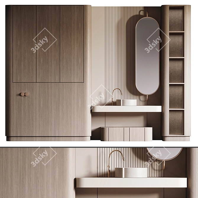 Modern Bathroom Furniture Set 27 3D model image 1