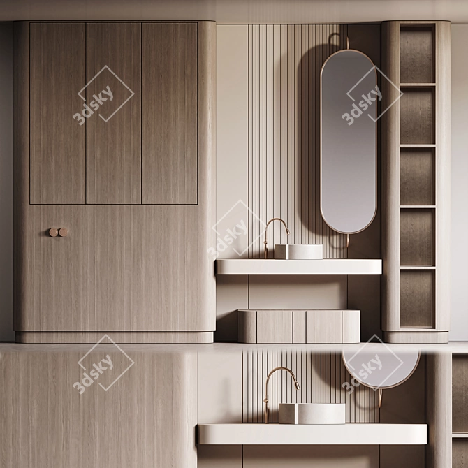 Modern Bathroom Furniture Set 27 3D model image 2