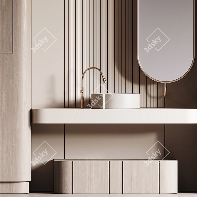 Modern Bathroom Furniture Set 27 3D model image 4