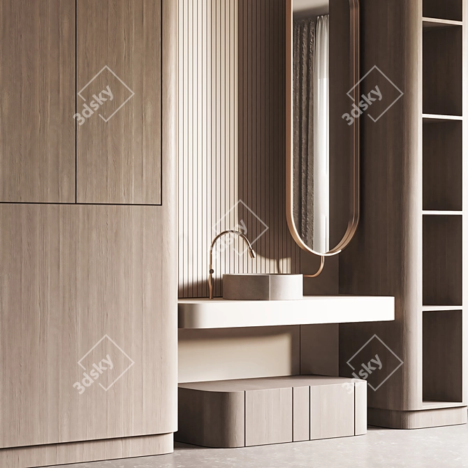 Modern Bathroom Furniture Set 27 3D model image 5