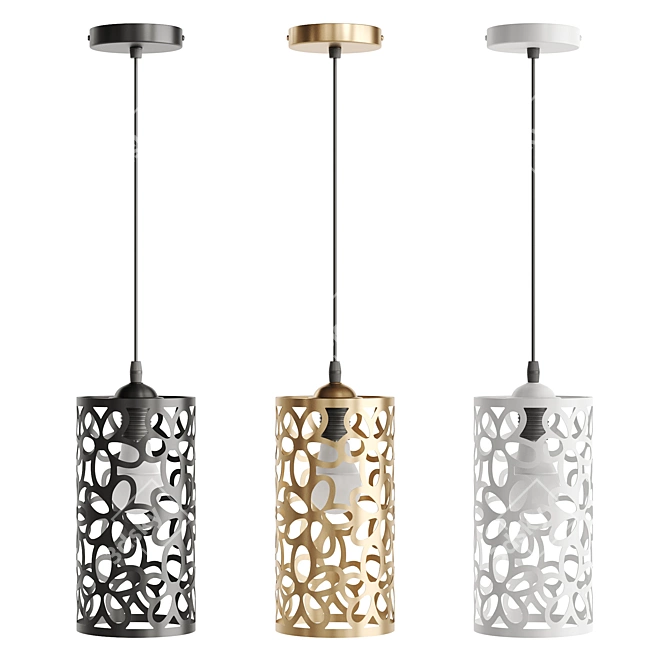 Modern Cylinder Pendant Light BORNEO 3D model image 1