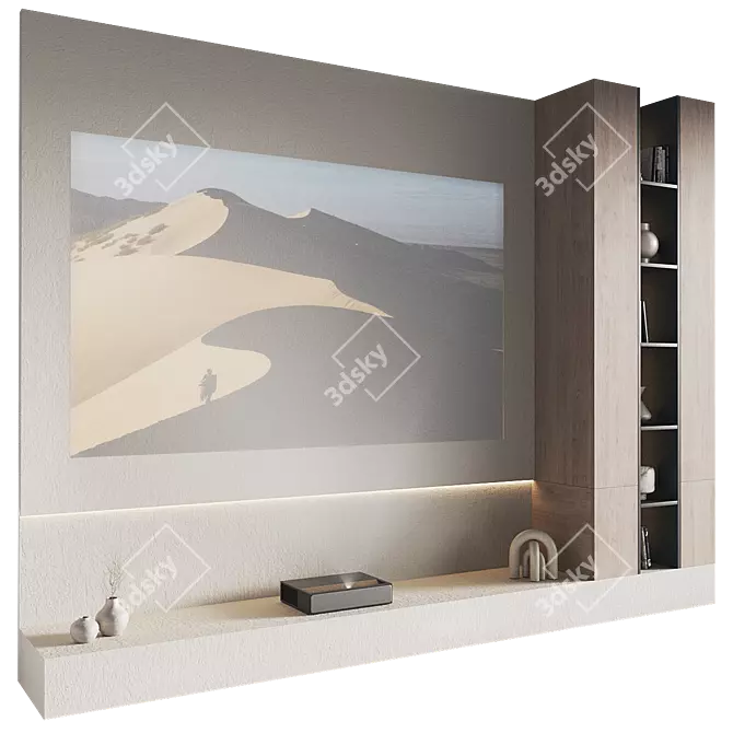 Modern TV Wall Set 3D 3D model image 2