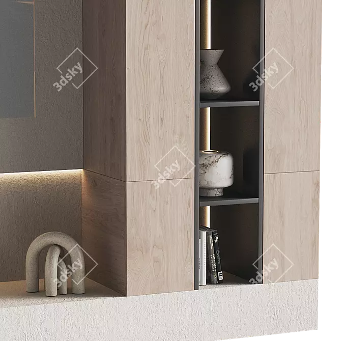 Modern TV Wall Set 3D 3D model image 3