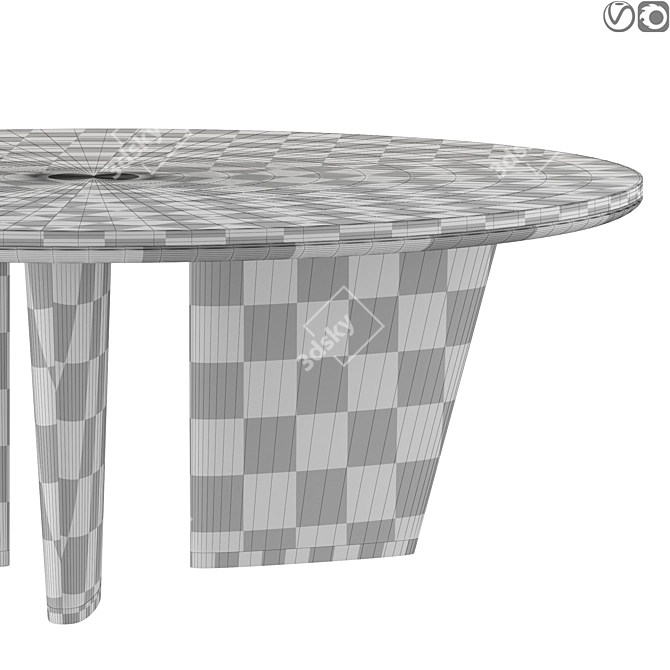 Elegant Giorgetti Mistral D200 Table 3D model image 6