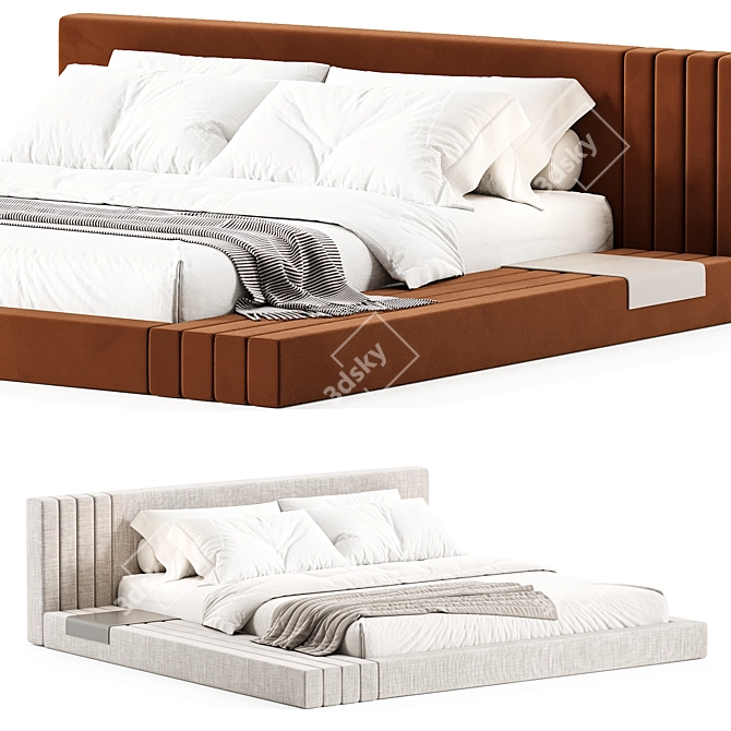 Queen Size Bed Frame 18 3D model image 3