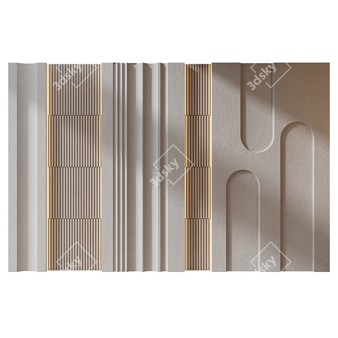 Wood and Marble Wall Panels 3D model image 1