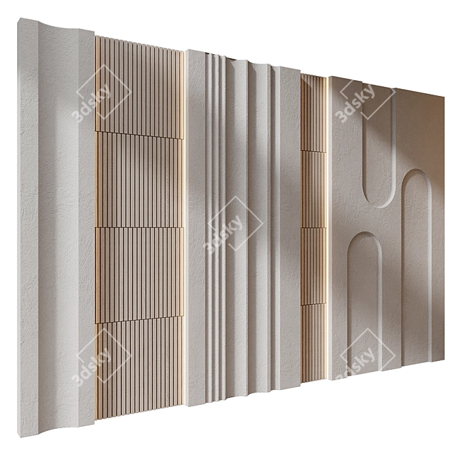 Wood and Marble Wall Panels 3D model image 3